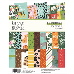 Scrapbooking  Simple Stories Double-Sided Paper Pad 6"X8" 24/Pkg Into The Wild Stencil