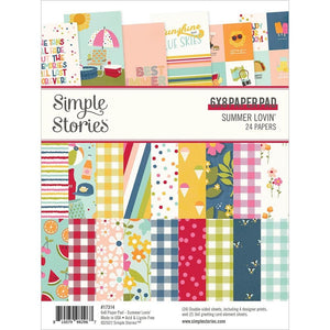 Scrapbooking  Simple Stories Double-Sided Paper Pad 6"X8" 24/Pkg Summer Lovin' Paper Pad
