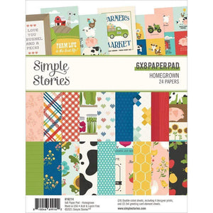 Scrapbooking  Simple Stories Homegrown Double-Sided Paper Pad 6"X8" 24/Pkg Paper Pad