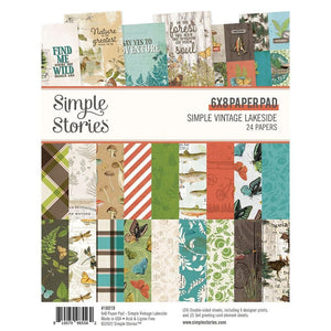 Scrapbooking  Simple Stories Simple Vintage Lakeside Double-Sided Paper Pad 6"X8" 24/Pkg Paper Pad