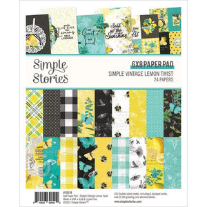 Scrapbooking  Simple Stories Simple Vintage Lemon Twist Double-Sided Paper Pad 6"X8" 24/Pkg Paper Pad