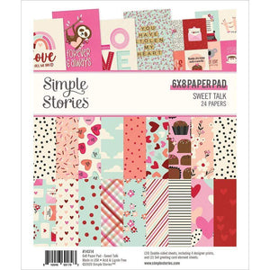 Scrapbooking  Simple Stories Sweet Talk Double-Sided Paper Pad 6"X8" 24/Pkg Paper Pad
