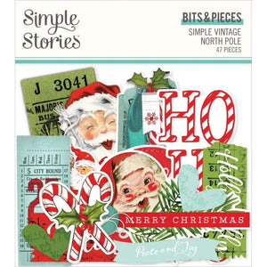 Scrapbooking  Simple Vintage North Pole Bits & Pieces Die-Cuts 47/Pkg Paper Pad