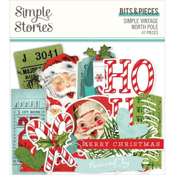 Scrapbooking  Simple Vintage North Pole Bits & Pieces Die-Cuts 47/Pkg Paper Pad