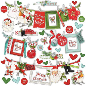 Scrapbooking  Simple Vintage North Pole Cardstock Stickers 12"X12" Banners Paper Pad