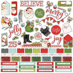 Scrapbooking  Simple Vintage North Pole Cardstock Stickers 12"X12" Combo Paper Pad