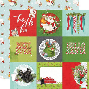 Scrapbooking  Simple Vintage North Pole Double-Sided Cardstock 12"X12" - 4x4 Elements Paper Pad