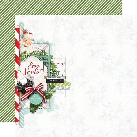 Scrapbooking  Simple Vintage North Pole Double-Sided Cardstock 12