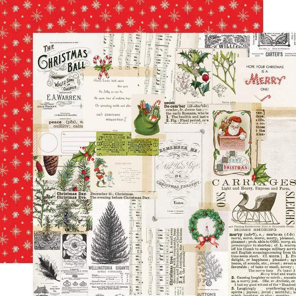 Scrapbooking  Simple Vintage North Pole Double-Sided Cardstock 12