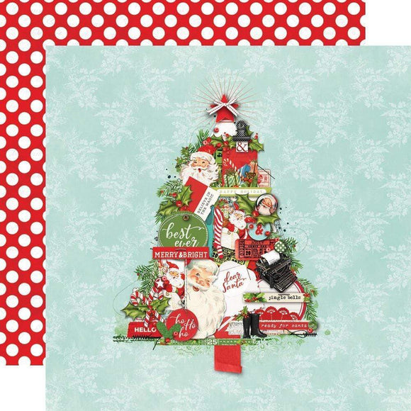 Scrapbooking  Simple Vintage North Pole Double-Sided Cardstock 12