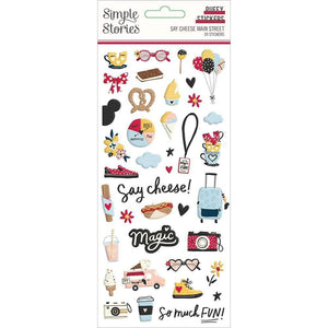 Scrapbooking  Say Cheese Main Street Puffy Stickers 39/Pkg Puffy Stickers