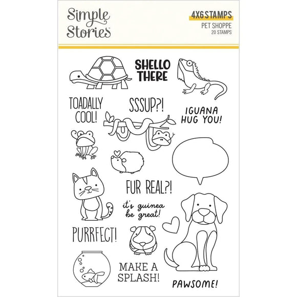 Scrapbooking  Pet Shoppe Photopolymer Clear Stamps 20pk stamps