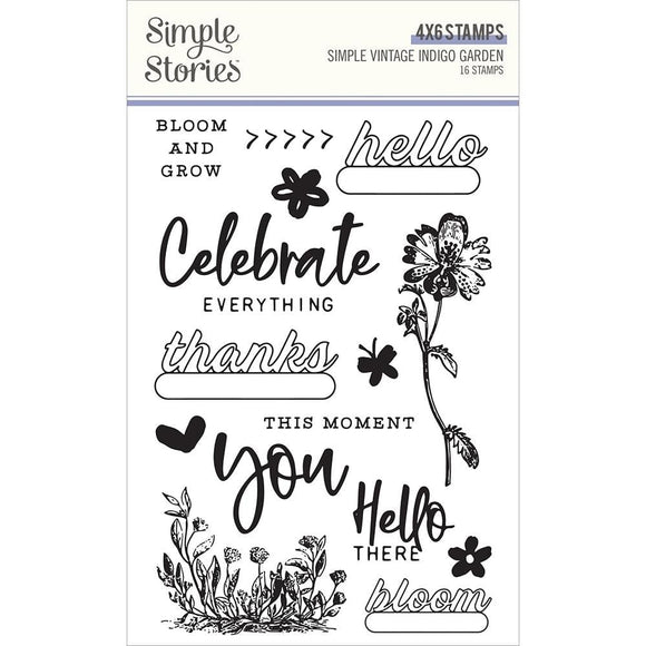 Scrapbooking  Simple Vintage Indigo Garden Photopolymer Clear Stamps stamps