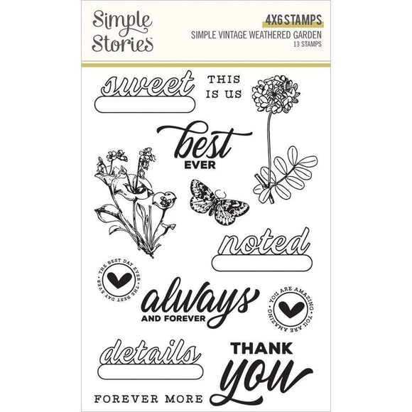 Scrapbooking  Simple Vintage Weathered Garden Photopolymer Clear Stamps stamps