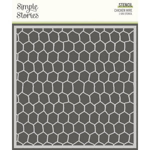 Scrapbooking  Simple Stories Simple Vintage Farmhouse Garden Stencil 6"X6" Chicken Wire Stencil
