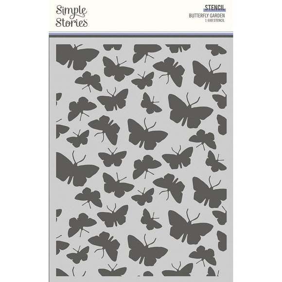 Scrapbooking  Simple Stories Simple Vintage Indigo Garden Stencil 6