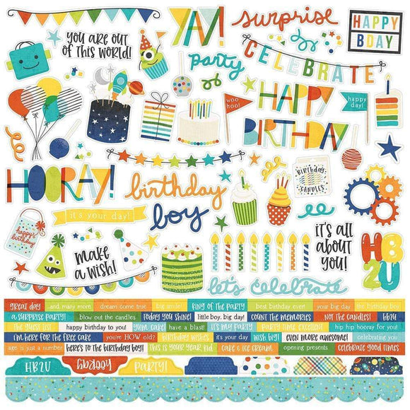 Scrapbooking  Birthday Blast Cardstock Stickers 12