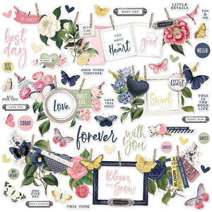 Scrapbooking  ***COMING SOON - Simple Vintage Indigo Garden Cardstock Stickers 12"X12" Banners stickers