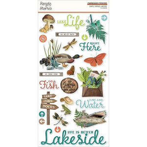 Scrapbooking  ***IN TRANSIT*** Simple Vintage Lakeside Chipboard Stickers 6"X12" stickers