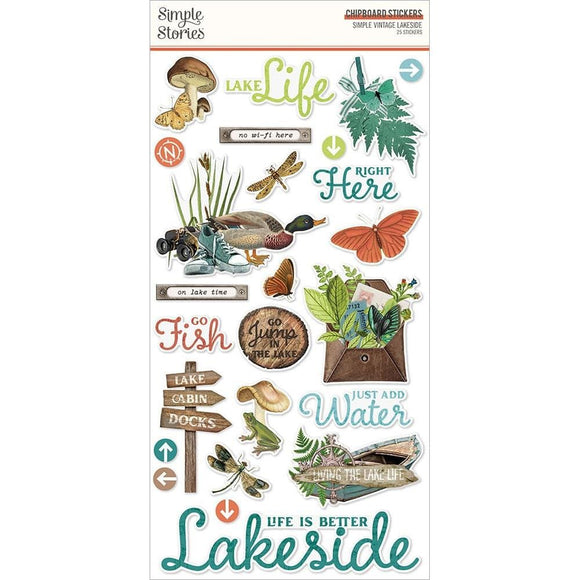 Scrapbooking  ***IN TRANSIT*** Simple Vintage Lakeside Chipboard Stickers 6