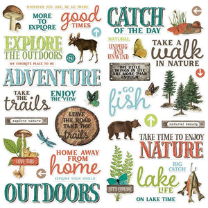 Scrapbooking  ***IN TRANSIT*** Simple Vintage Lakeside Foam Stickers 42/Pkg stickers