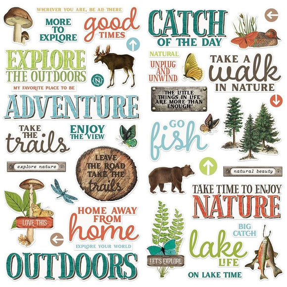 Scrapbooking  ***IN TRANSIT*** Simple Vintage Lakeside Foam Stickers 42/Pkg stickers