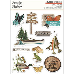 Scrapbooking  ***IN TRANSIT*** Simple Vintage Lakeside Layered Stickers 11/Pkg stickers