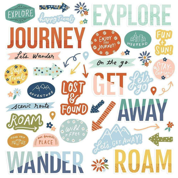 Scrapbooking  Safe Travels Foam Stickers 45/Pkg stickers