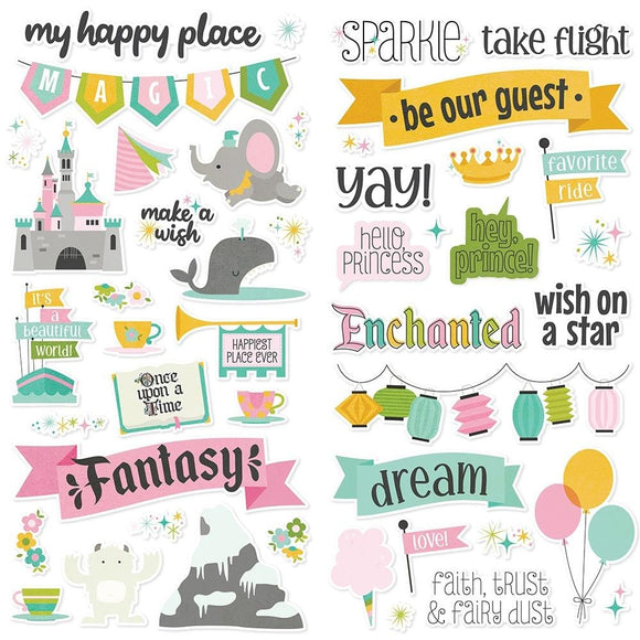 Scrapbooking  Say Cheese Fantasy At The Park Foam Stickers 47/Pkg stickers