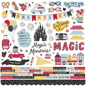 Scrapbooking  Say Cheese Main Street Cardstock Stickers 12"X12" Combo stickers