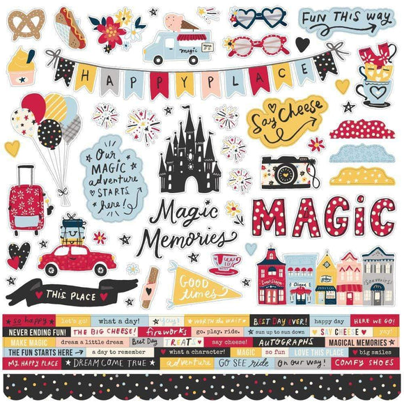 Scrapbooking  Say Cheese Main Street Cardstock Stickers 12