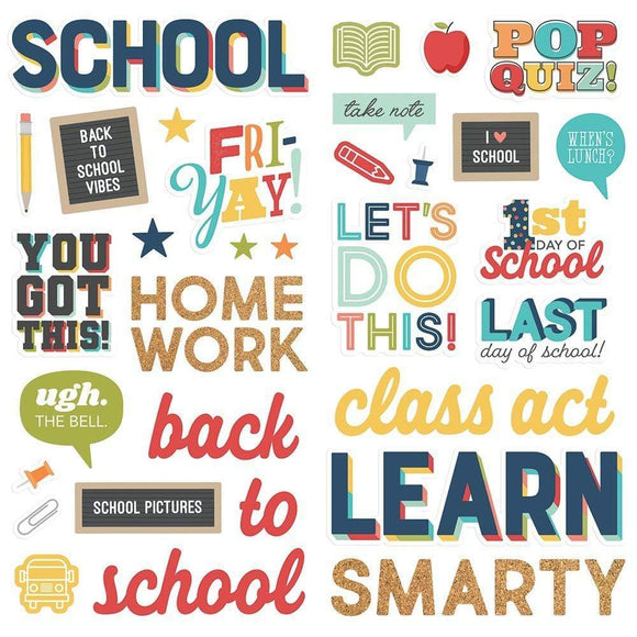 Scrapbooking  School Life Foam Stickers 45/Pkg stickers