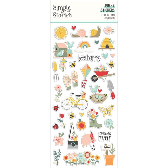 Scrapbooking  Simple Stories Full Bloom Puffy Stickers 38/Pkg stickers
