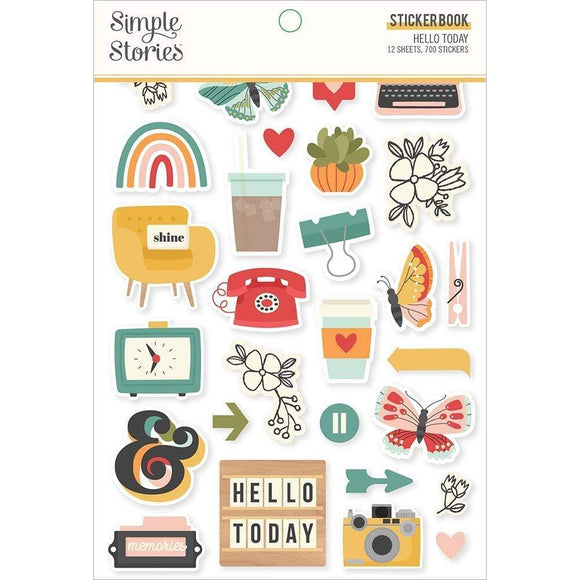 Scrapbooking  Simple Stories Hello Today Sticker Book 12/Sheets Stickers