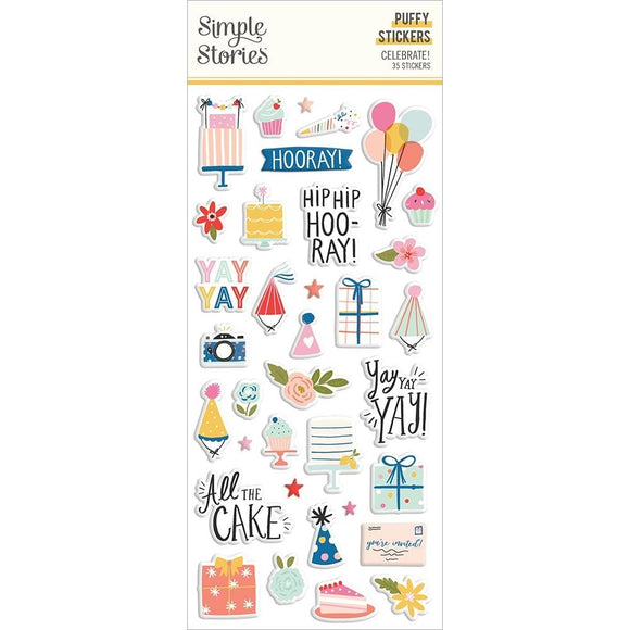 Scrapbooking  Simple Stories Puffy Stickers 35pk stickers