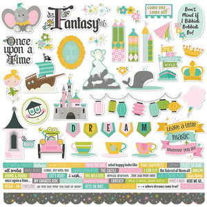 Scrapbooking  Simple Stories Say Cheese Fantasy At The Park Cardstock Stickers 12"X12" Combo stickers