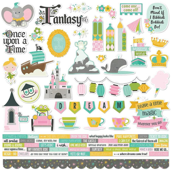 Scrapbooking  Simple Stories Say Cheese Fantasy At The Park Cardstock Stickers 12