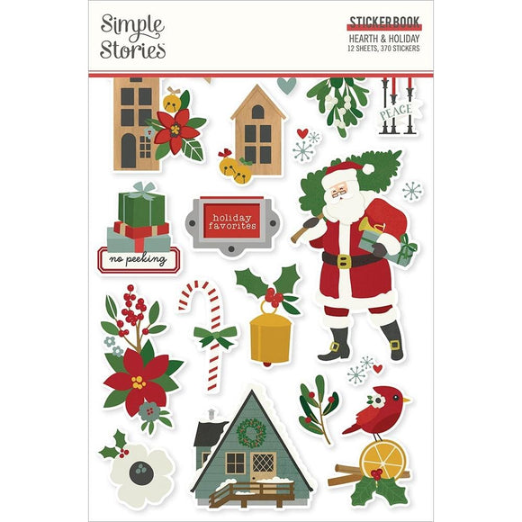 Scrapbooking  Simple Stories Sticker Book 12/Sheets Hearth & Holiday, 370/Pkg stickers