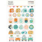 Scrapbooking  Simple Stories Sticker Book 12/Sheets Let's Go!, 403/Pkg stickers