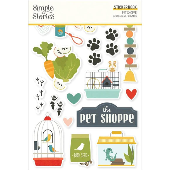 Scrapbooking  Simple Stories Sticker Book 12/Sheets Pet Shoppe, 297/Pkg stickers