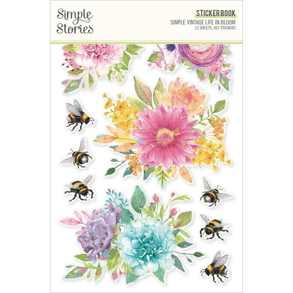 Scrapbooking  Simple Stories Sticker Book 12/Sheets Simple Vintage Life In Bloom, 361/Pkg stickers