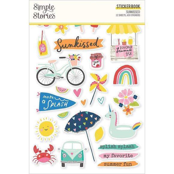 Scrapbooking  Simple Stories Sticker Book 12/Sheets Sunkissed, 659/Pkg stickers