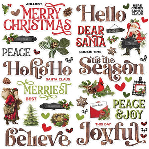Scrapbooking  Simple Vintage Christmas Lodge Foam Stickers 50/Pkg stickers