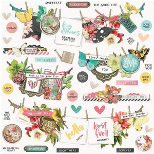 Scrapbooking  Simple Vintage Cottage Fields Cardstock Stickers 12"X12" Banner Stickers