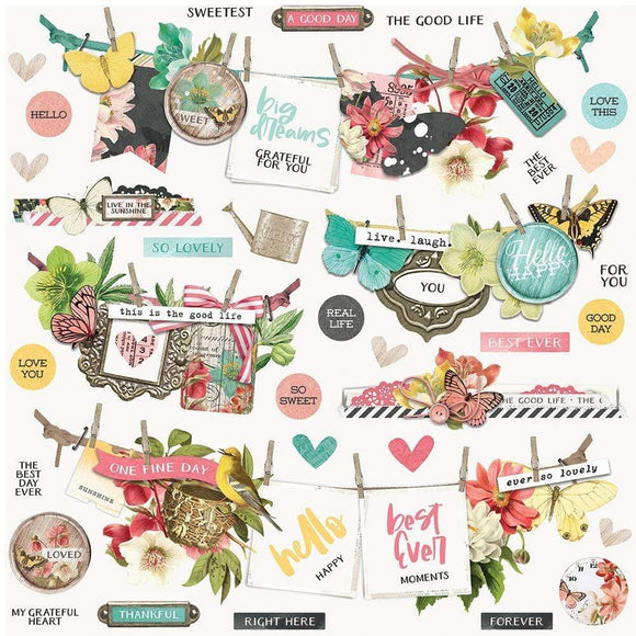 Scrapbooking  Simple Vintage Cottage Fields Cardstock Stickers 12