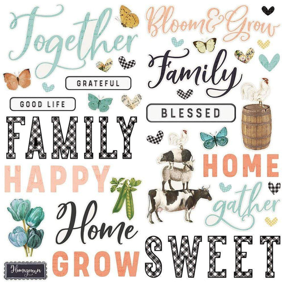 Scrapbooking  Simple Vintage Farmhouse Garden Foam Stickers 56/Pkg stickers
