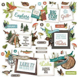 Scrapbooking  Simple Vintage Lakeside Cardstock Stickers 12"X12" Banner stickers