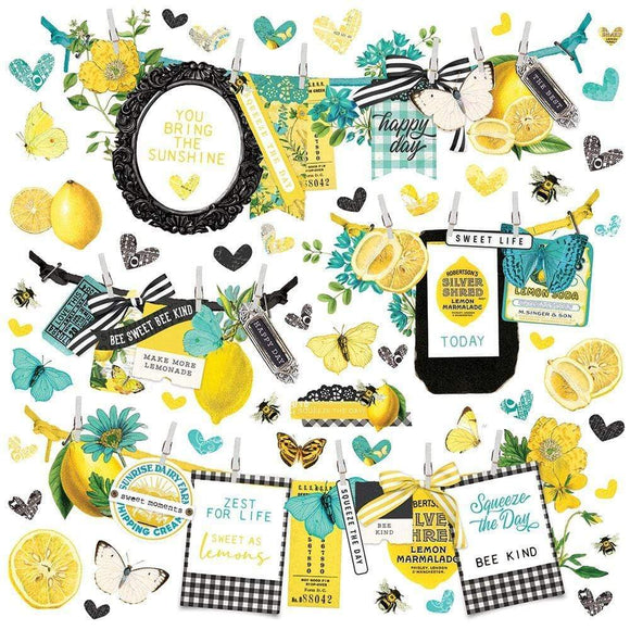 Scrapbooking  Simple Vintage Lemon Twist Cardstock Stickers 12