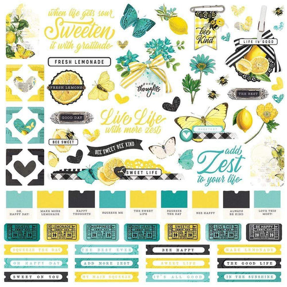 Scrapbooking  Simple Vintage Lemon Twist Cardstock Stickers 12