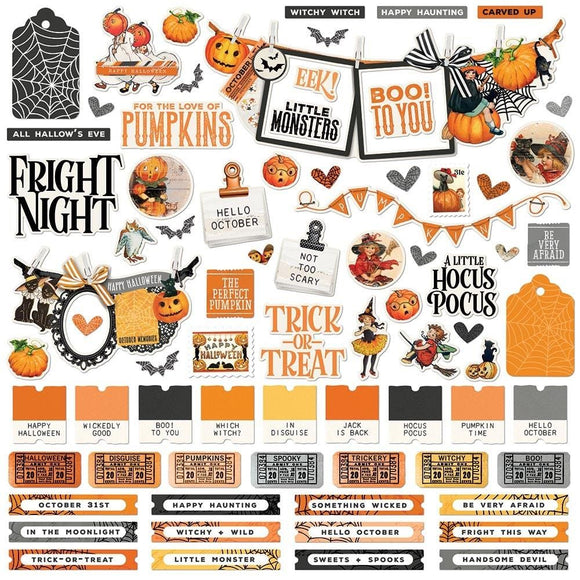 Scrapbooking  Simple Vintage October 31st Cardstock Stickers 12